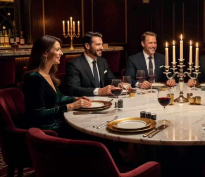 Elegáns gyertyafényes privát vacsoraasztal Magyarország egyik prémium steakhouse éttermében