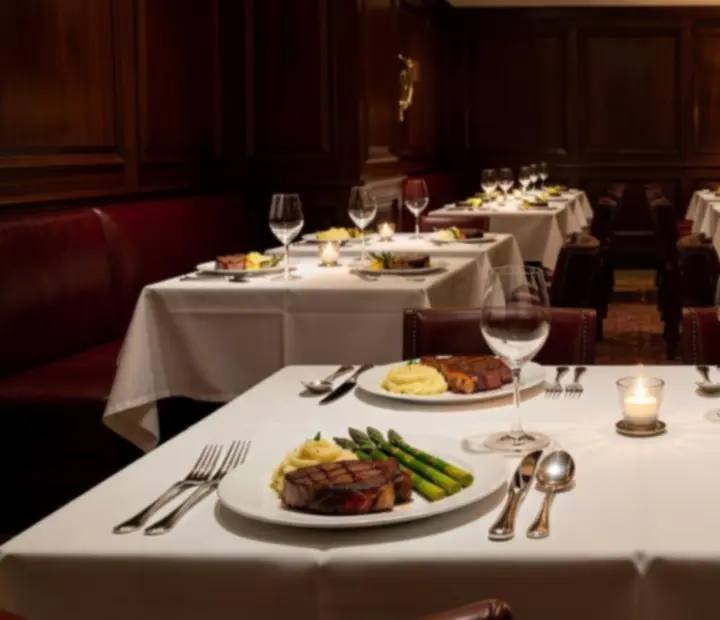 Elegáns steakhouse tálalás gyertyafényben